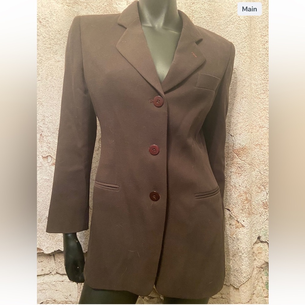 Giorgio Armani Chocolate Virgin Wool Single Breasted Blazer
